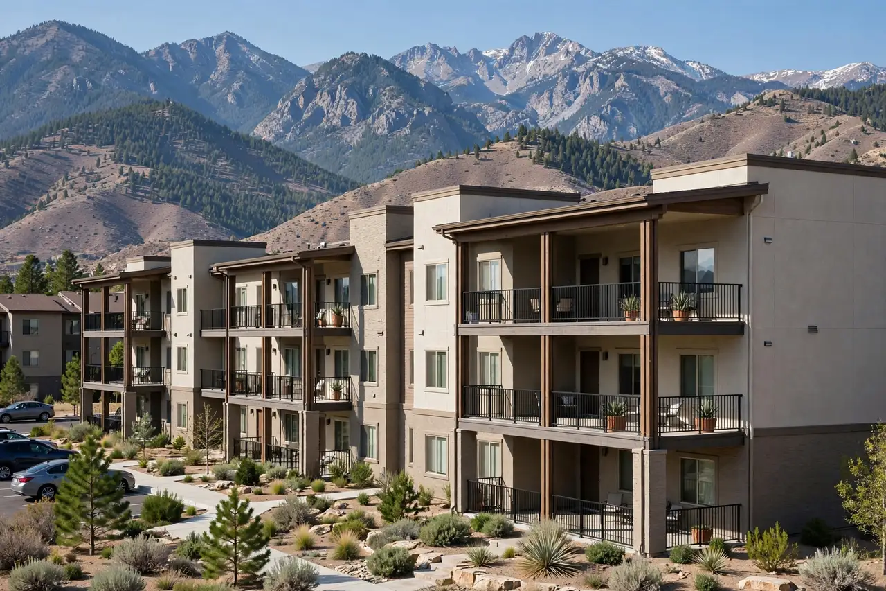 Apartment Complex Rodent Control Provo: apartment complex exterior with mountains behind