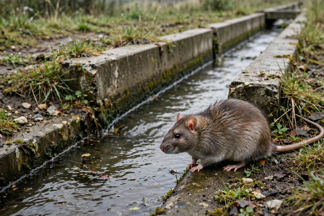 Rat Trapping in Provo, UT: norway rat near an irrigation channel